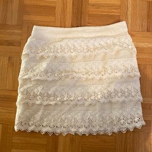 White-Lace Mini Skirt
